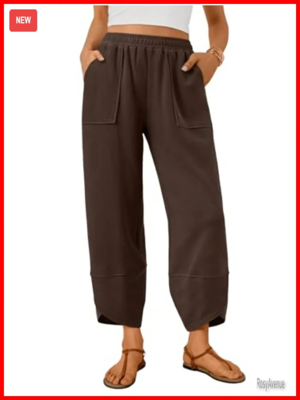 Wide Leg Pants, Soft Cotton Blend with Pockets for Casual Summer